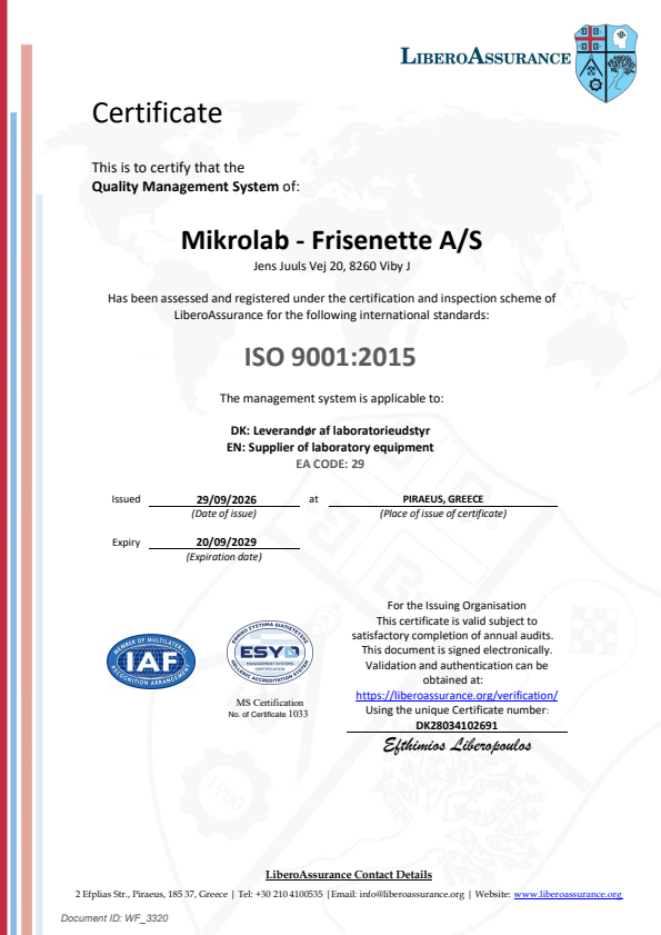

CERT 9001 Mikrolab   Frisenette AS 290926 200929

